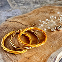 bracelet, bouddhiste, indien, torsadé, or, orange