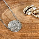 Gourmette Vierge, acier couleur Argent