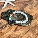 Bracelet 8 mm howlite et 7 chakras
