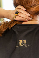 T-Shirt noir col V "je t'emm*** ! " - Mineralshop