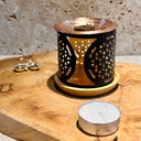 Aromafume brûle encens Exotique Fleur de Vie - Mineralshop support encens brique, purification, mditation, parfum d'ambiance, géométrie sacrée 