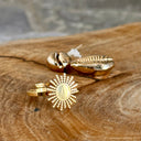 Bague, soleil, acier inoxydable, dorée, or