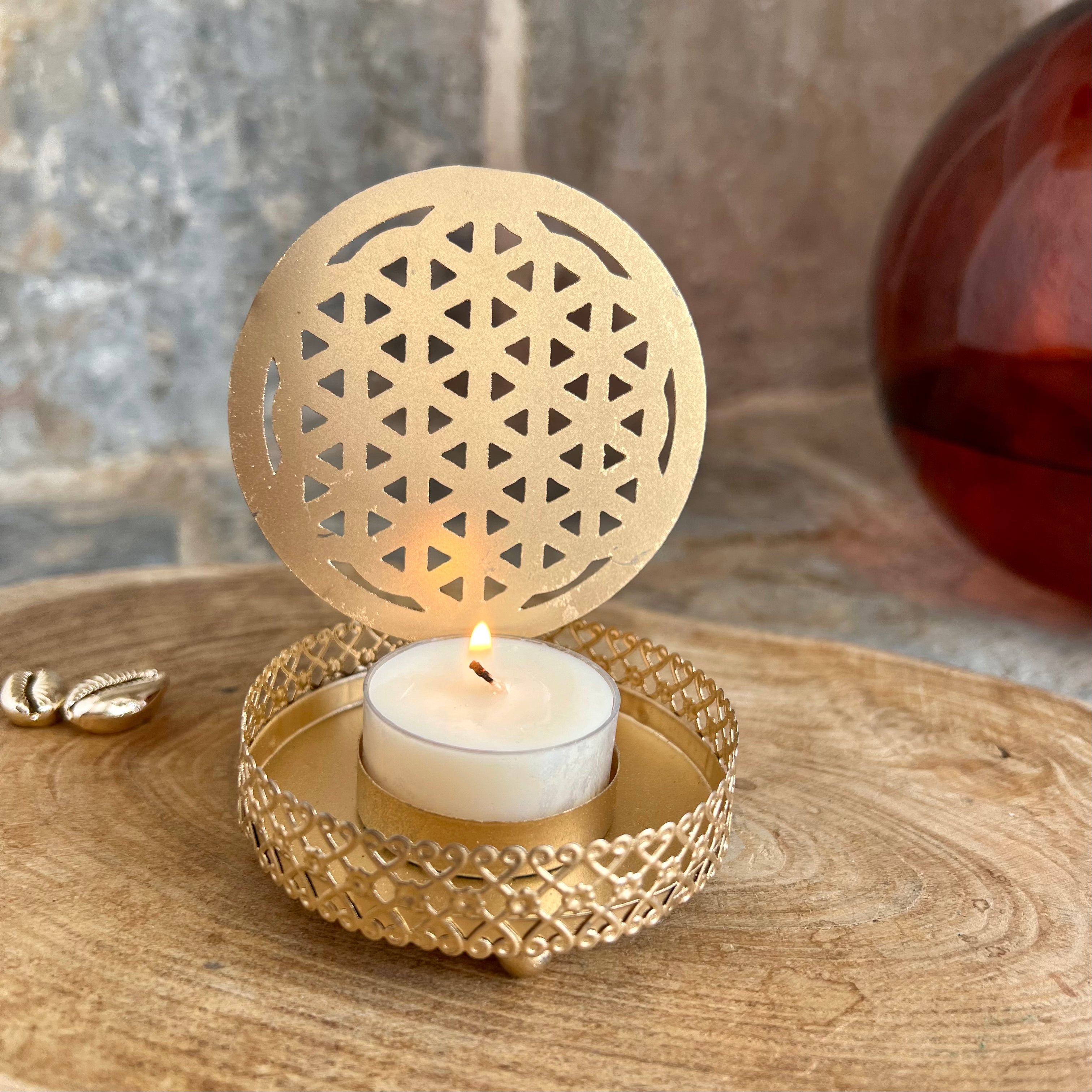 Bougeoir Fleur De Vie - Décoration ésotérique - Neuf Avec étiquettes - Marque Phœnix Import