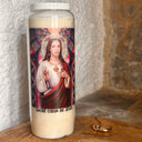 bougie, neuvaine, sacré coeur de jésus, religion, prières, rituel 