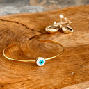 bracelet, nazar, protection, dorée, acier, or, jonc, énergies 