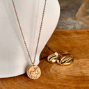 Collier astrologie bélier, acier, rose, médaille, pendentif