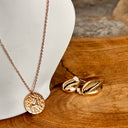 Collier astrologie sagittaire, acier, rose, médaille, pendentif