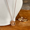 Collier astrologie Verseau, acier, rose, médaille, pendentif