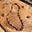 Collier baroque en pierres assorties - Mineralshop , jaspe rouge , quartz rose ,  unakite 