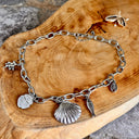 collier, coquillage, argent, acier inoxydable, poisson 