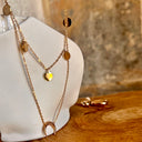 Collier lune, dorée, or, acier inoxyable 