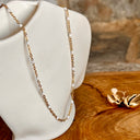 Collier, perles, Rose claire, acier, or, dorée, bleu, noir, violet, blanc