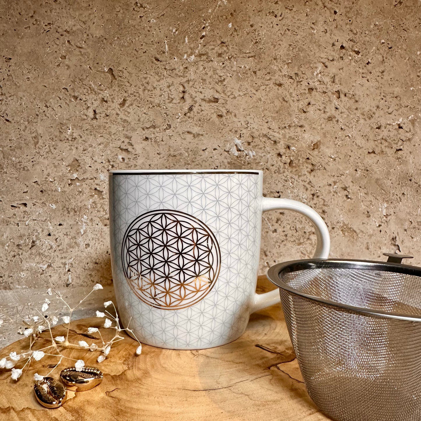 Tasse à thé infuseur Fleur de Vie