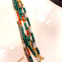 Collier avec disques en malachite et pierre de lune IAMSUBTIL