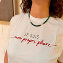 Collier avec disques en malachite et pierre de lune IAMSUBTIL