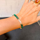Bracelet avec disques en malachite et pierre de Lune  IAMSUBTIL