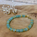 BRACELET ONA DORÉ AVENTURINE VERTE,  la méditative