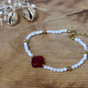 BRACELET ROSALIA DORÉ CORNALINE & PÉRISTÉRITE