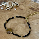 BRACELET ROSALIA DORÉ OEIL DE TIGRE, ONYX