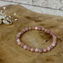 Bracelet boule 06MM PIERRE DE LUNE ROSE A+, la féminité