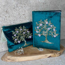 Carnet velours vert avec Arbre de Vie et cœurs