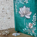 Carnet velours vert avec lotus