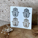 Autocollants en métal dorés, main de Fatima