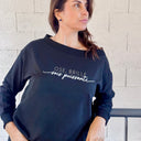 Sweat noir à manches longues "OSE,BRILLE,SOIS PUISANTE"