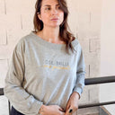 Sweat gris à manches longues "OSE,BRILLE,SOIS PUISANTE"