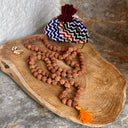 Mala Rudraksha 108 grains avec houpe orange