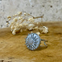 Bague rotative soleil, argent