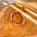 Bracelet boule 08mm RHODONITE Australie AB,  la bienveillance amoureuse