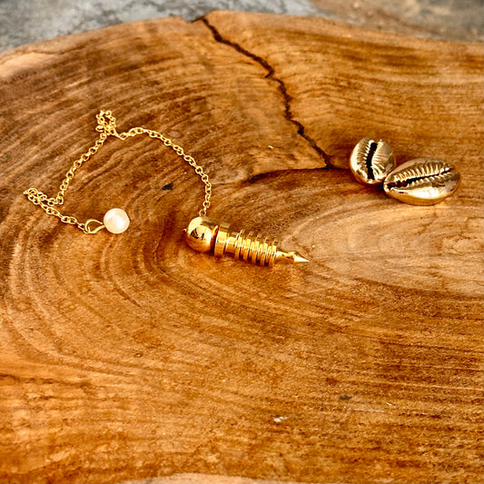 Mini Pendule en laiton plaqué or