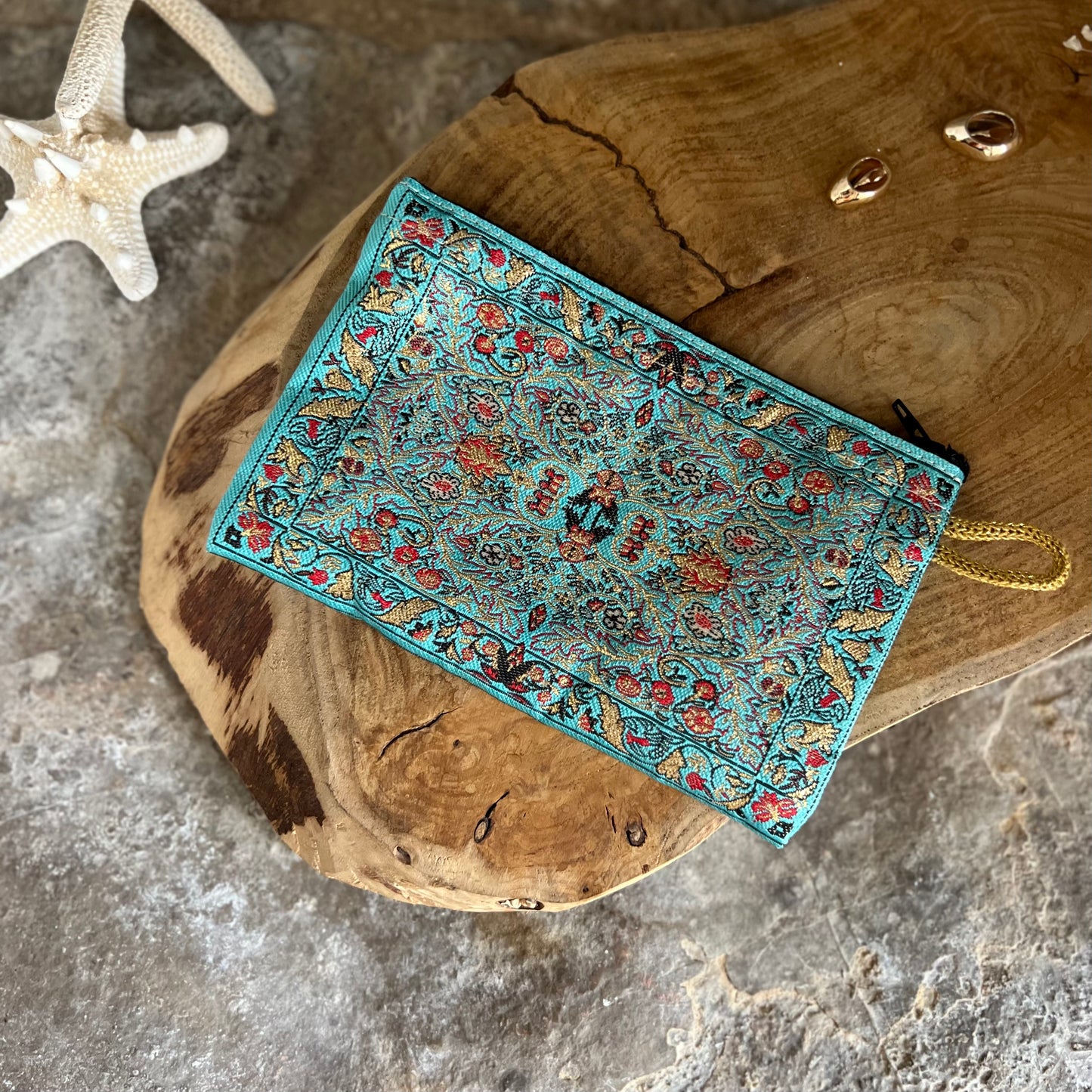 Pochette à motifs turquoise, Turquie