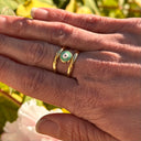 Bague ajustable Nazar en acier, vert