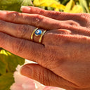 Bague ajustable Nazar en acier , bleu