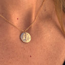 Collier astrologie Balance, acier couleur or Rose