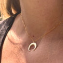 Collier lune, acier couleur Or