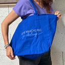 Tote Bag "je ne marche pas, je chaloupe" Bleu