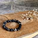 BRACELET HOMME 10MM HÉMATITE + PIERRE DE LAVE