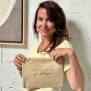 Pochette  "je ne marche pas, je chaloupe"  BEIGE