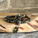 Mala de 108 perles en Agate - Mineralshop méditation , pierre de guérison améliore santé physique