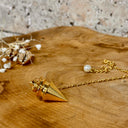Mini pendule en laiton plaqué or 14g - Mineralshop radiesthésie, radiesthésiste, planche de radiesthésie