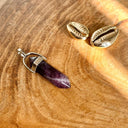 PENDENTIF BITERMINE améthyste, la sagesse , bijoux , élévation spirituelle, addiction, apaisement ,méditation