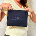 Pochette  "JE SUIS SPIRITUELLE"  BLEU Marine