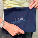 Pochette  "JE SUIS SPIRITUELLE"  BLEU Marine