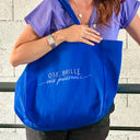 Tote Bag "ose brille sois puissante"  BLEU