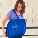 Tote Bag "ose brille sois puissante"  BLEU