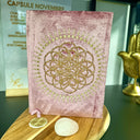 fleur de vie, vieux rose, carnet, spirituel