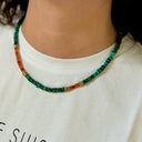 Collier malachite et cornaline IAM Subtil